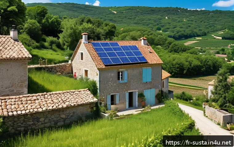 지속가능성 분야의 트렌드와 전망 - A vibrant French village cooperative managing renewable energy installations: solar panels and small...