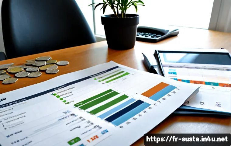 지속가능성 회계 및 보고 개념 - Photorealistic sustainability accounting workspace in a modern French office, a financial analyst re...